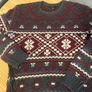 ANN TAYLOR HOLIDAY SIDE ZIPPER SWEATER SZ L